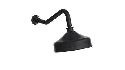Vintage Wall Shower Arm with 210mm Head - Matte Black