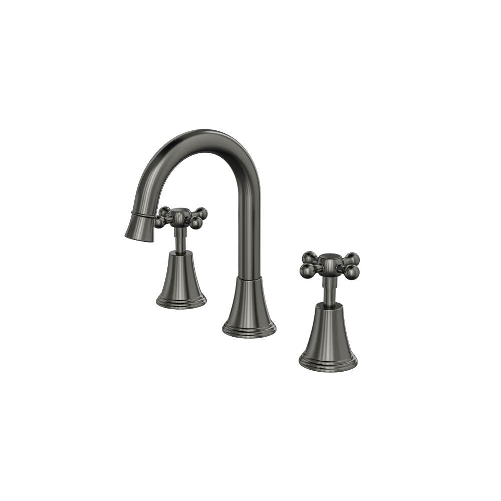 Vintage Cross Handle Basin Set - Gunmetal