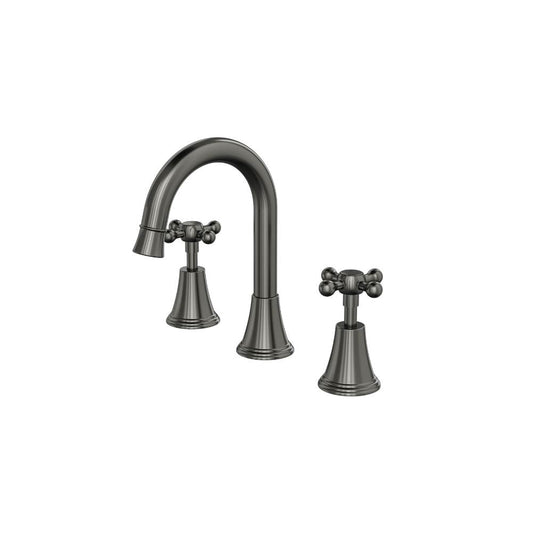 Vintage Cross Handle Basin Set - Gunmetal