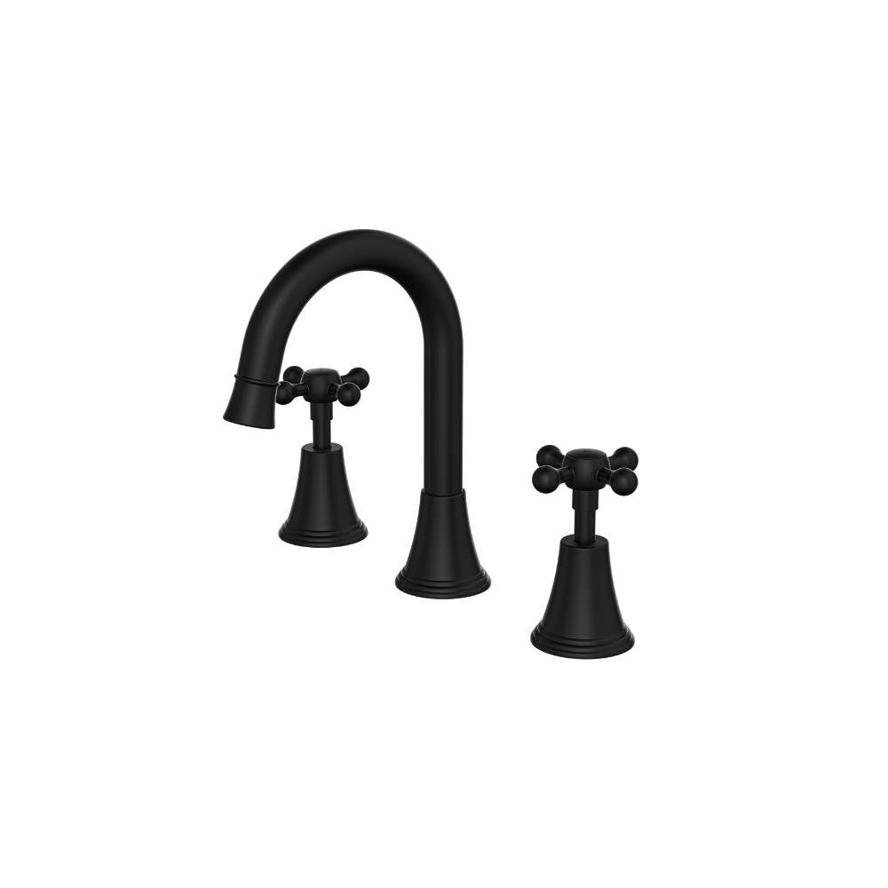 Vintage Cross Handle Basin Set - Matte Black