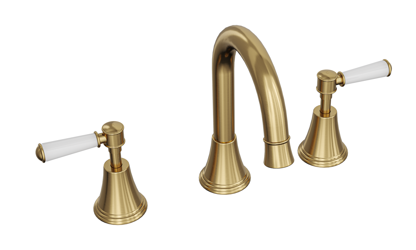 Vintage Lever Handle Basin Set - Brushed Brass