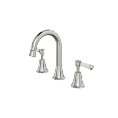 Vintage Lever Handle Basin Set - Brushed Nickel
