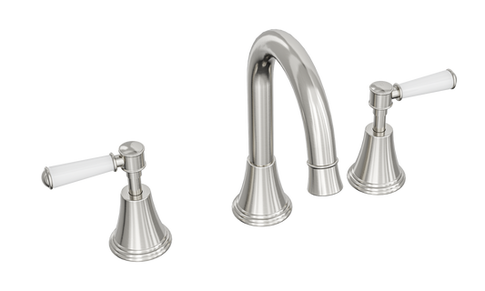 Vintage Lever Handle Basin Set - Brushed Nickel