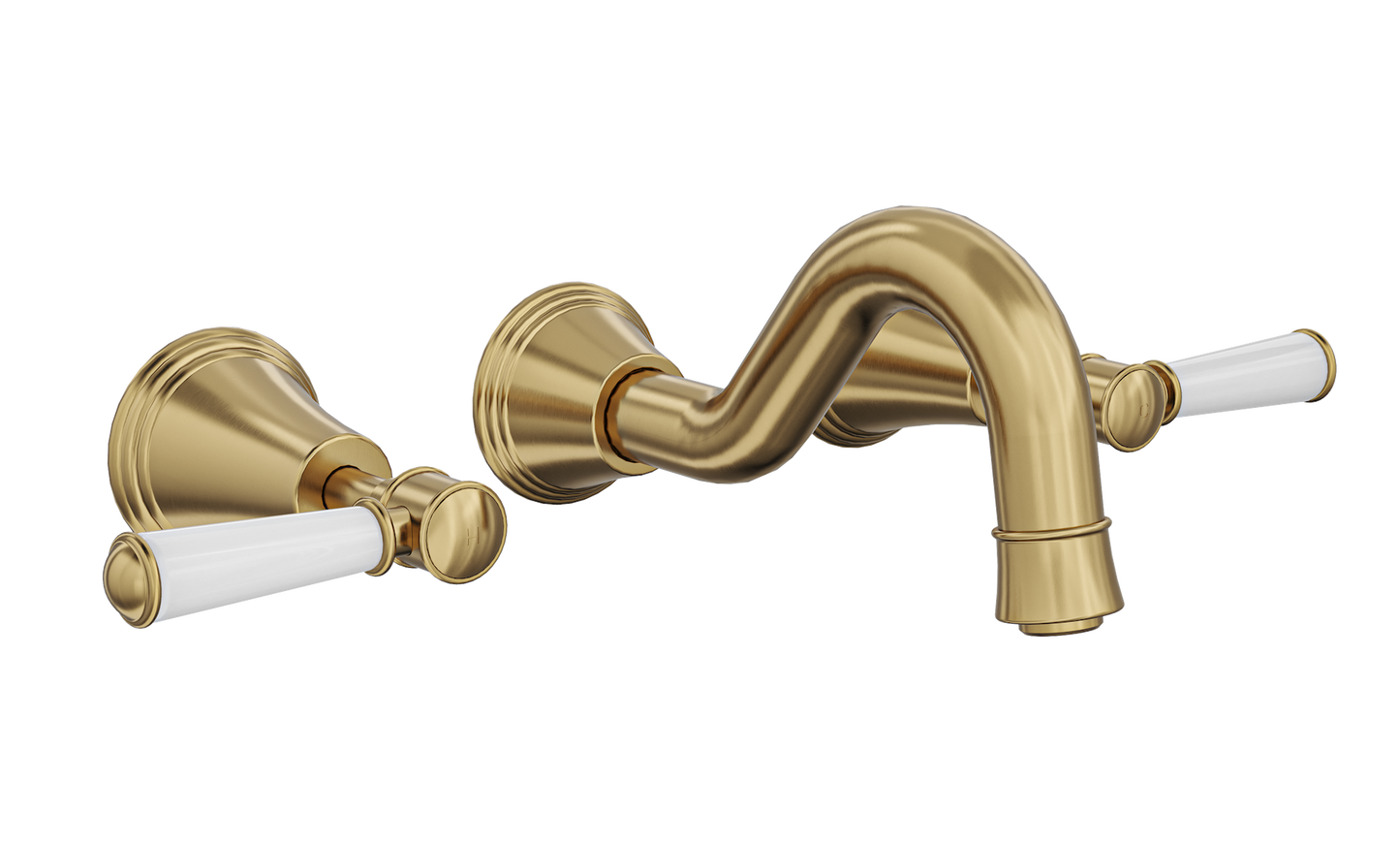 Vintage Lever Handle Bath Set - Brushed Brass