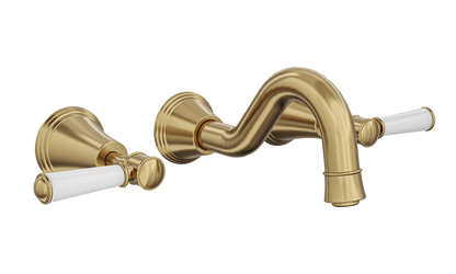 Vintage Lever Handle Bath Set - Brushed Brass