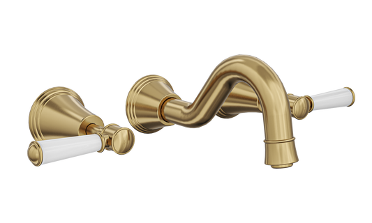 Vintage Lever Handle Bath Set - Brushed Brass