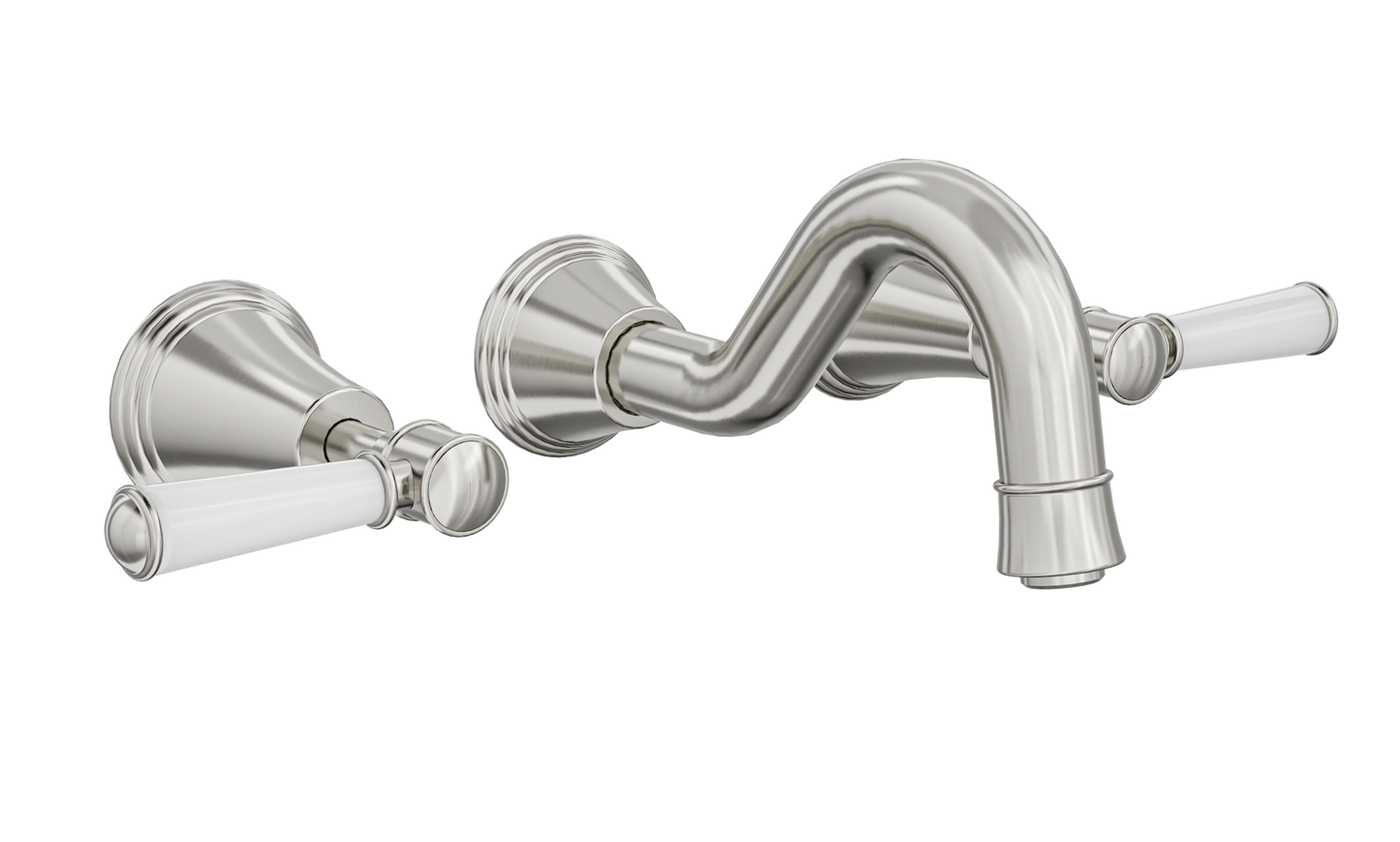 Vintage Lever Handle Bath Set - Brushed Nickel