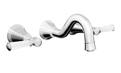 Vintage Lever Handle Bath Set - Chrome