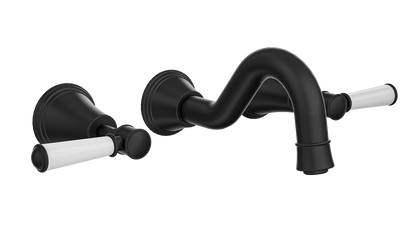 Vintage Lever Handle Bath Set - Matte Black