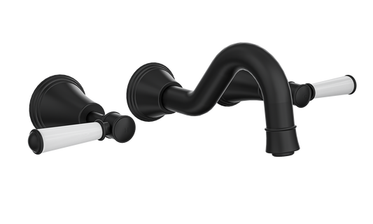 Vintage Lever Handle Bath Set - Matte Black