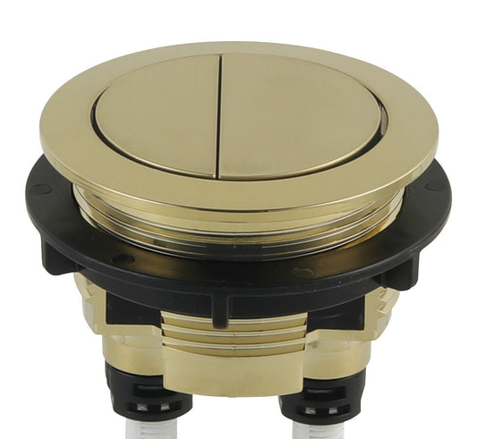Round Press Button Brush Light Yellow Gold Standard Toilet Cistern