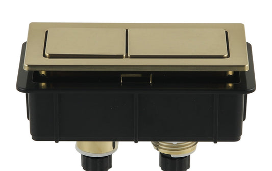 Square Press Button Brush Light Yellow Gold Standard Toilet Cistern