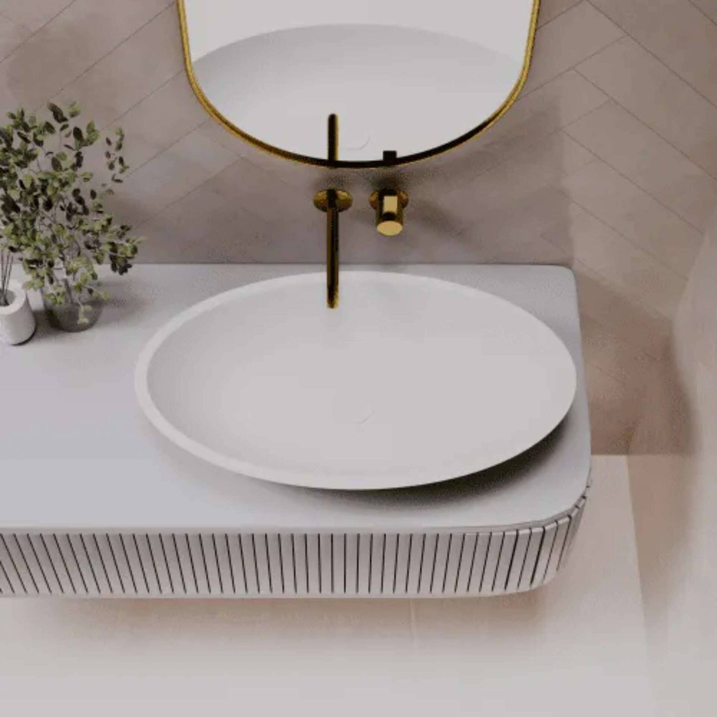 700mm Pietra Bianca - Valentina Above Counter Basins