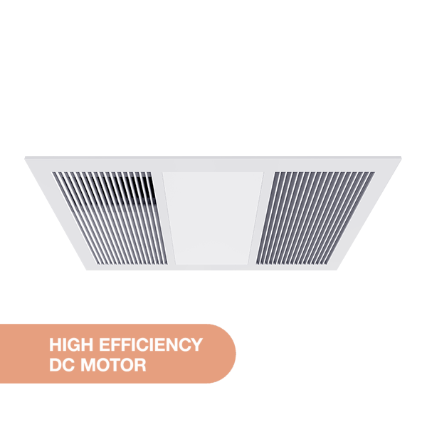 Vapour DC 2000W PTC Fan Forced Heat 4 in 1 Bathroom
Heater Exhuast Fan with 20w Tricolour Light White