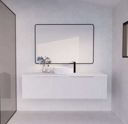 1500mm Vienna *  Matt White         * Fluted style          * 1 tier                 2 Drawers                      * Wall Hung