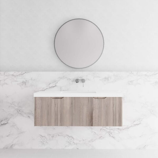 1200mm Vienna *White oak          * Fluted style          * 1 tier                 2 Drawers                      * Wall Hung