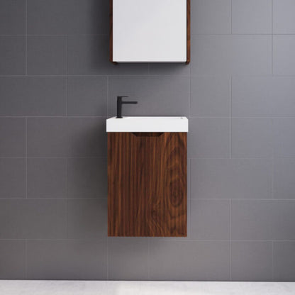 450mm * Brown oak   *Fluted style                        *1 door                         *Wall Hung                      * mini vanity