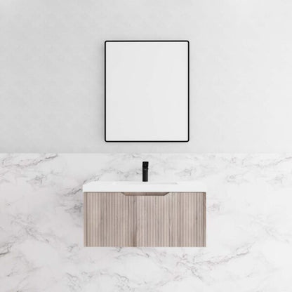900mm Vienna * White oak   *Fluted style                        *1 tier  1 Drawer                          *Wall Hung