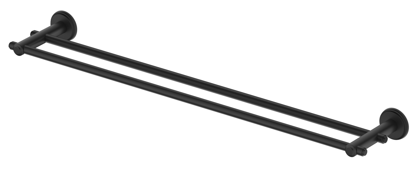 Mica Heritage Double Towel Rail - 600mm - Black