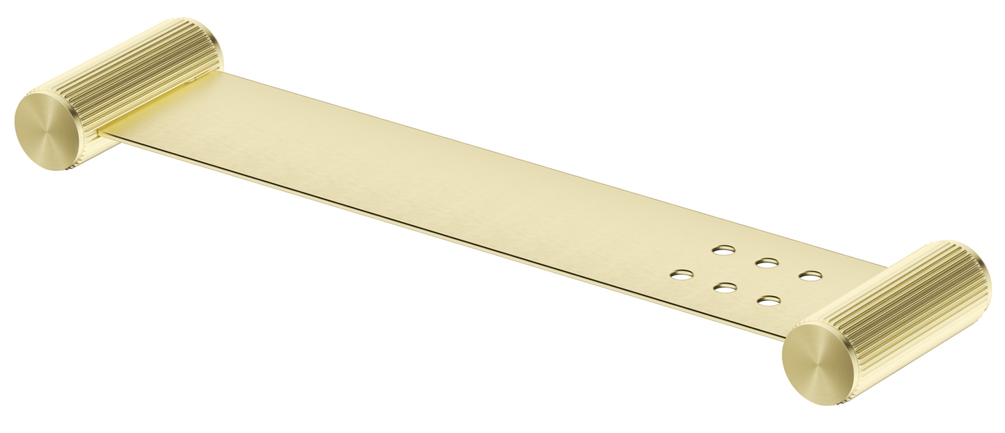 Mica Fluted Stainless Shelf - 400mm - French Gold