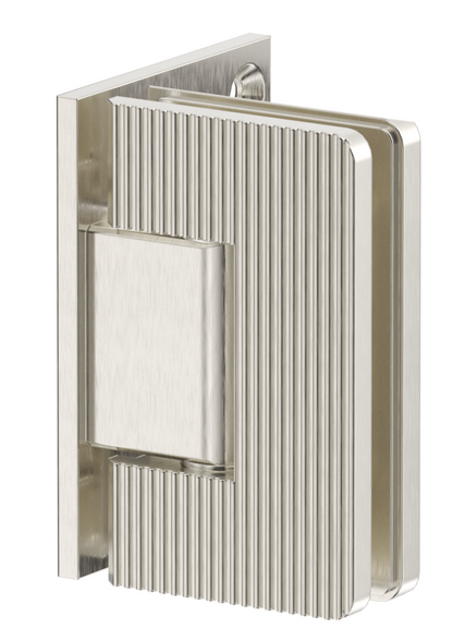 Fluted Glass to Wall Hinge - BRUSHED NICKEL