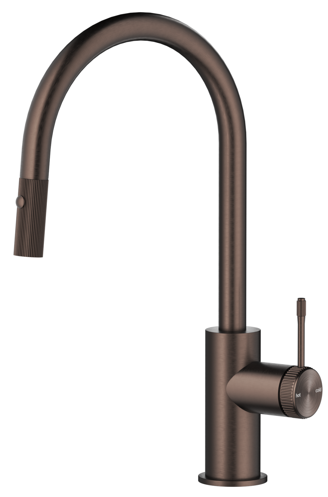 Mica Fluted Pull-Out Gooseneck Sink Mixer - Dusk Bronze