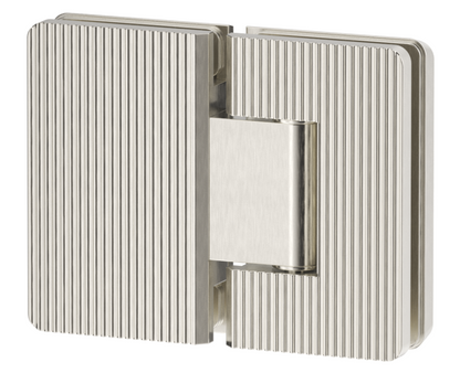 Fluted Shower Hinge Glass to Glass - BRUSHED NICKEL