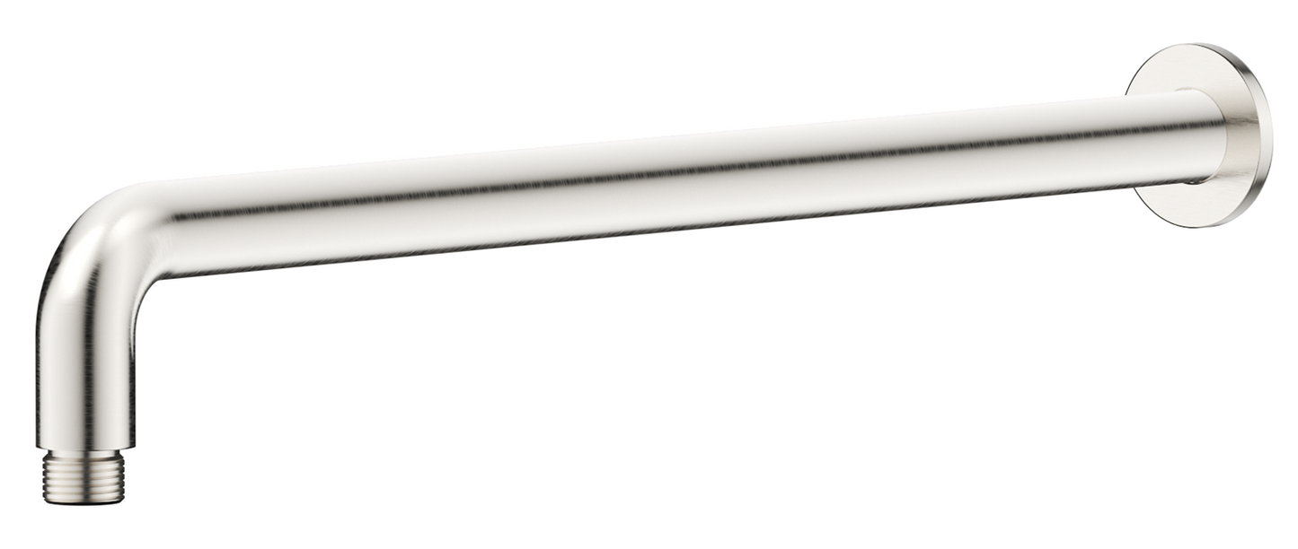Mica Curved Shower Arm - 450mm - Brushed Nickel