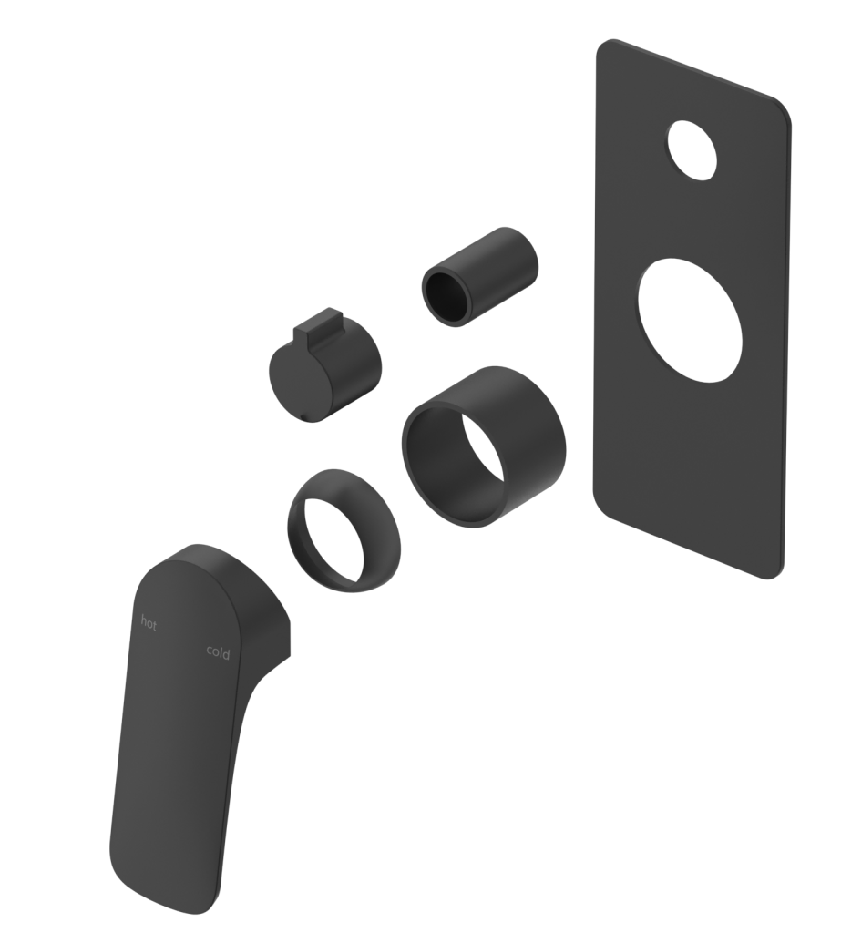 Kaza Mixer Diverter - 1P - TRIM KIT - Black