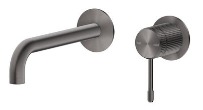 Mica Fluted Wall-Spout Combo - Gunmetal