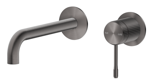 Mica Fluted Wall-Spout Combo - Gunmetal