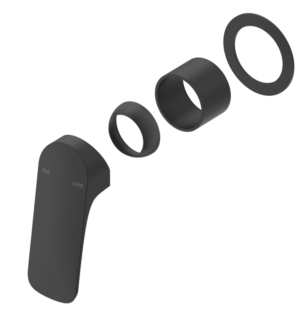 Kaza Shower Mixer - Round - TRIM KIT - Black