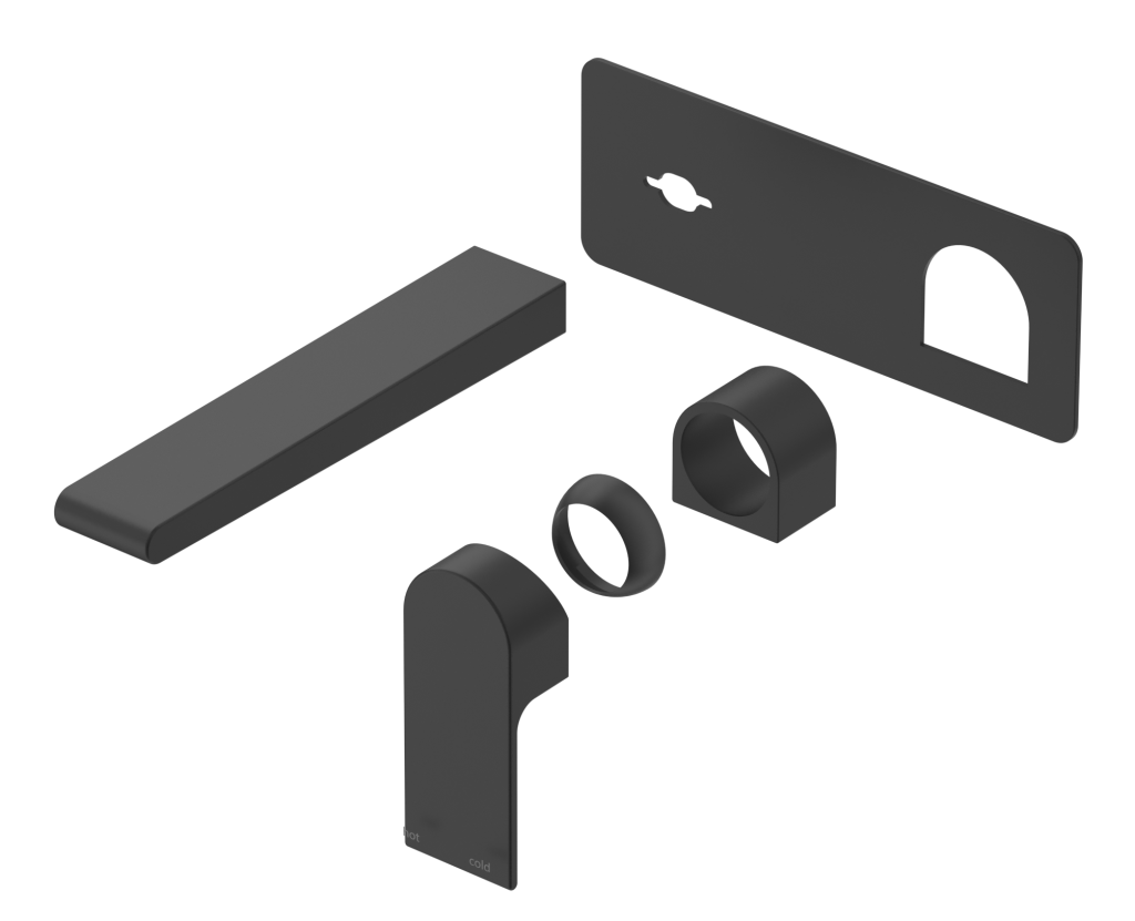 Beki Wall-Spout Combo - 1P - TRIM KIT - Black