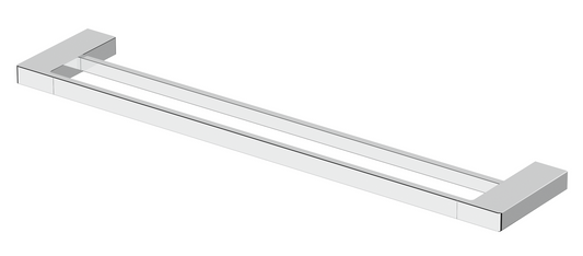 Milos Double Towel Rail - 800mm - Chrome