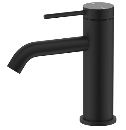 Mica Basin Mixer - Curved Spout - BLACK