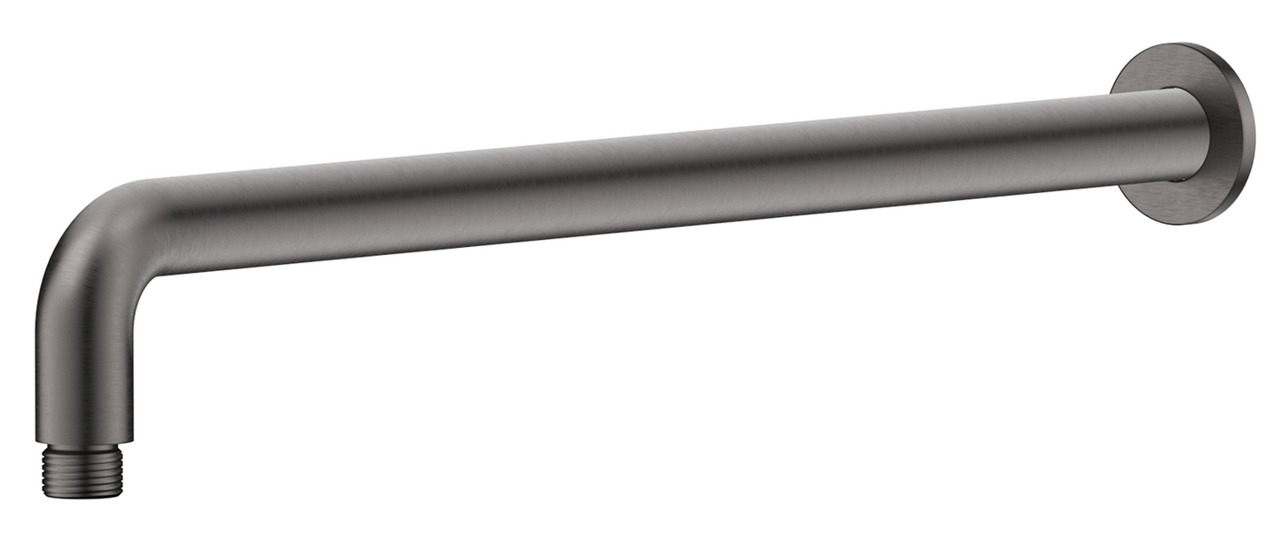 Mica Curved Shower Arm - 450mm - Gunmetal