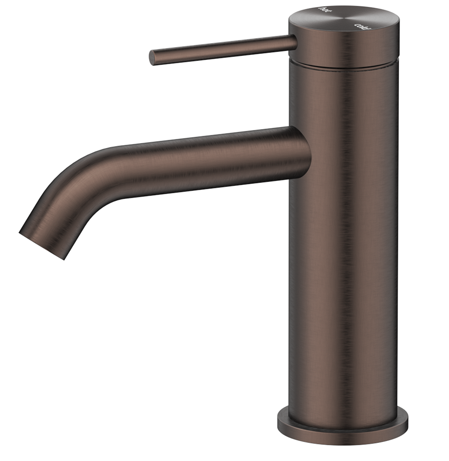 Mica Basin Mixer - Curved Spout - Dusk Bronze