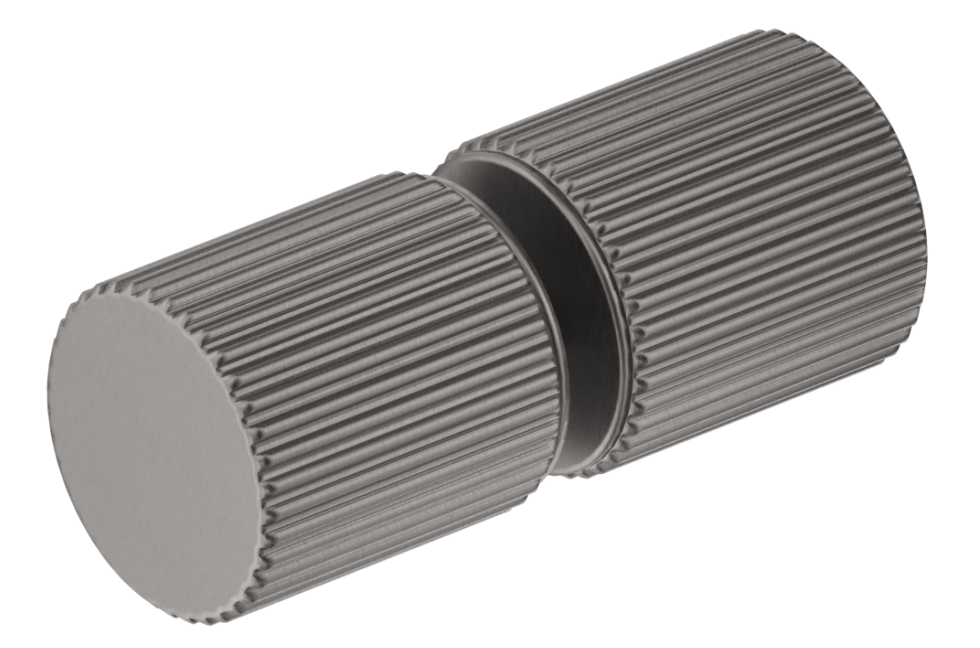 Fluted Round Shower Door Knob - GUNMETAL
