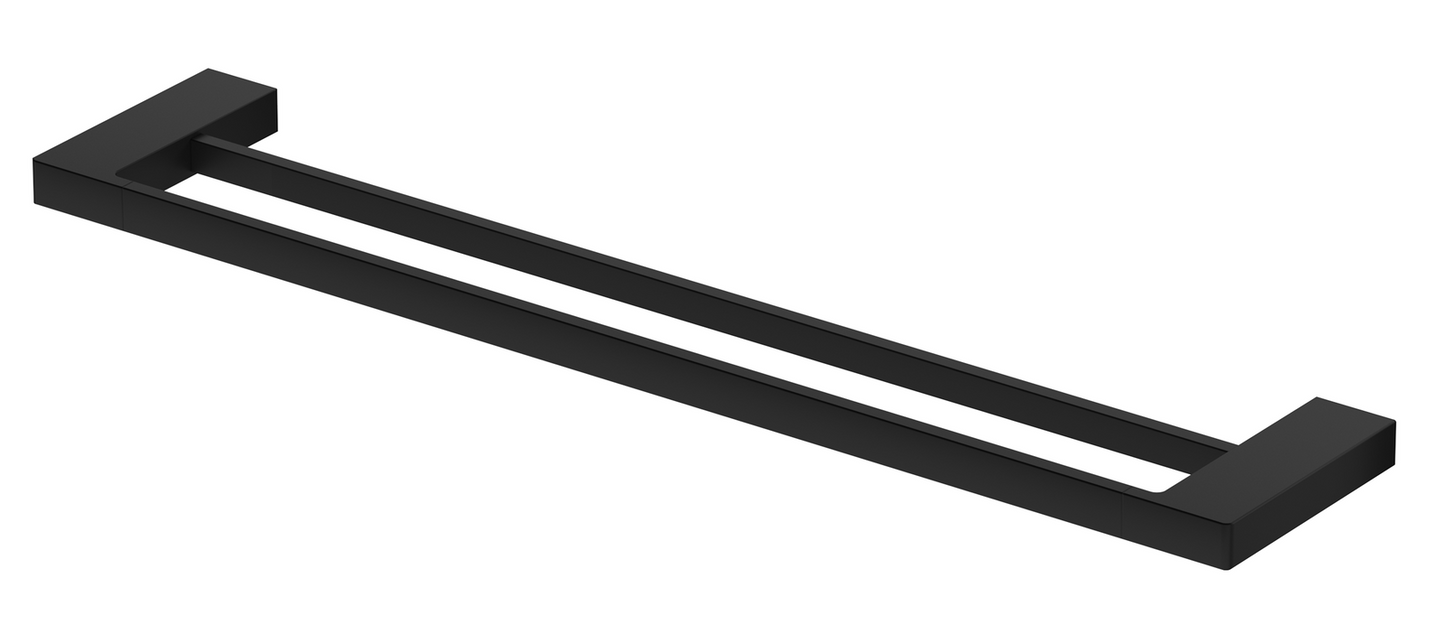 Milos Double Towel Rail - 800mm - Black