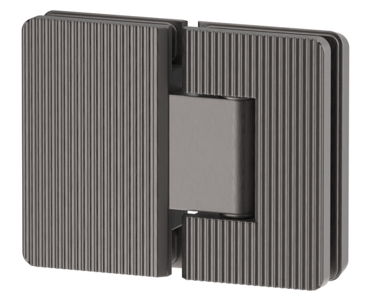 Fluted Shower Hinge Glass to Glass - GUNMETAL