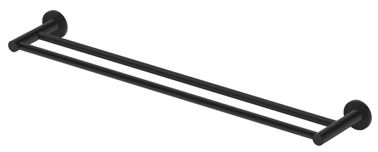 Mica Double Towel Rail - 600mm - Black