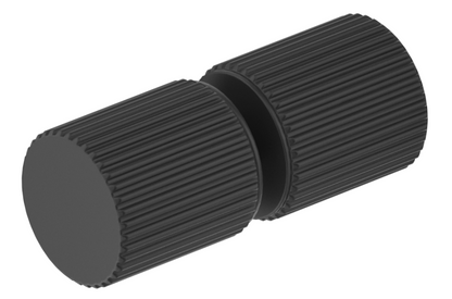 Fluted Round Shower Door Knob - BLACK
