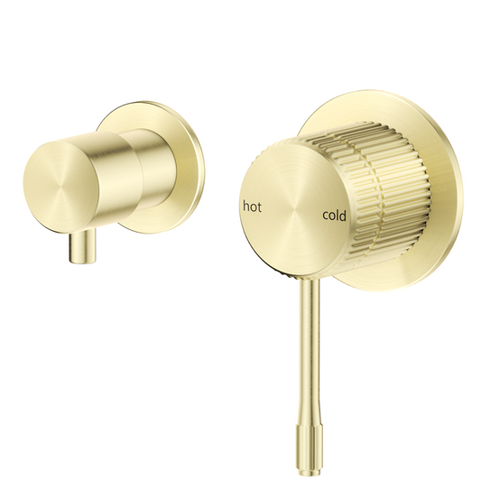 Mica Fluted Sideways Shower Mixer Diverter - French Gold