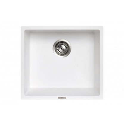 White Carysil Magic Salsa Granite Single Bowl Stone Kitchen Sink 457*406mm