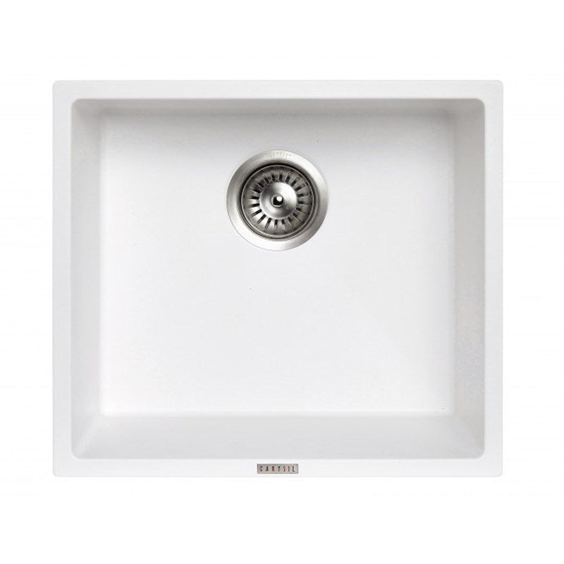 White Carysil Magic Salsa Granite Single Bowl Stone Kitchen Sink 457*406mm
