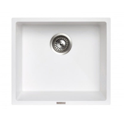White Carysil Magic Salsa Granite Single Bowl Stone Kitchen Sink 457*406mm