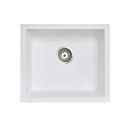 White Granite Single Bowl Stone Kitchen Sink 533*457mm