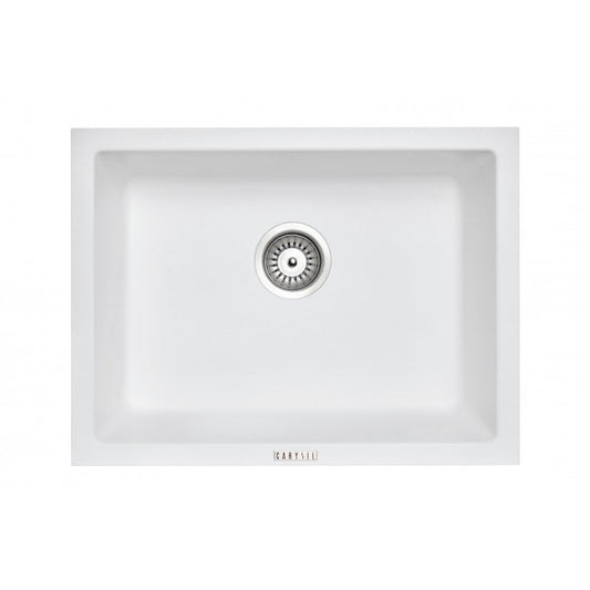 White Carysil Big Bowl Granite Single Bowl Stone Kitchen Sink 610*457mm