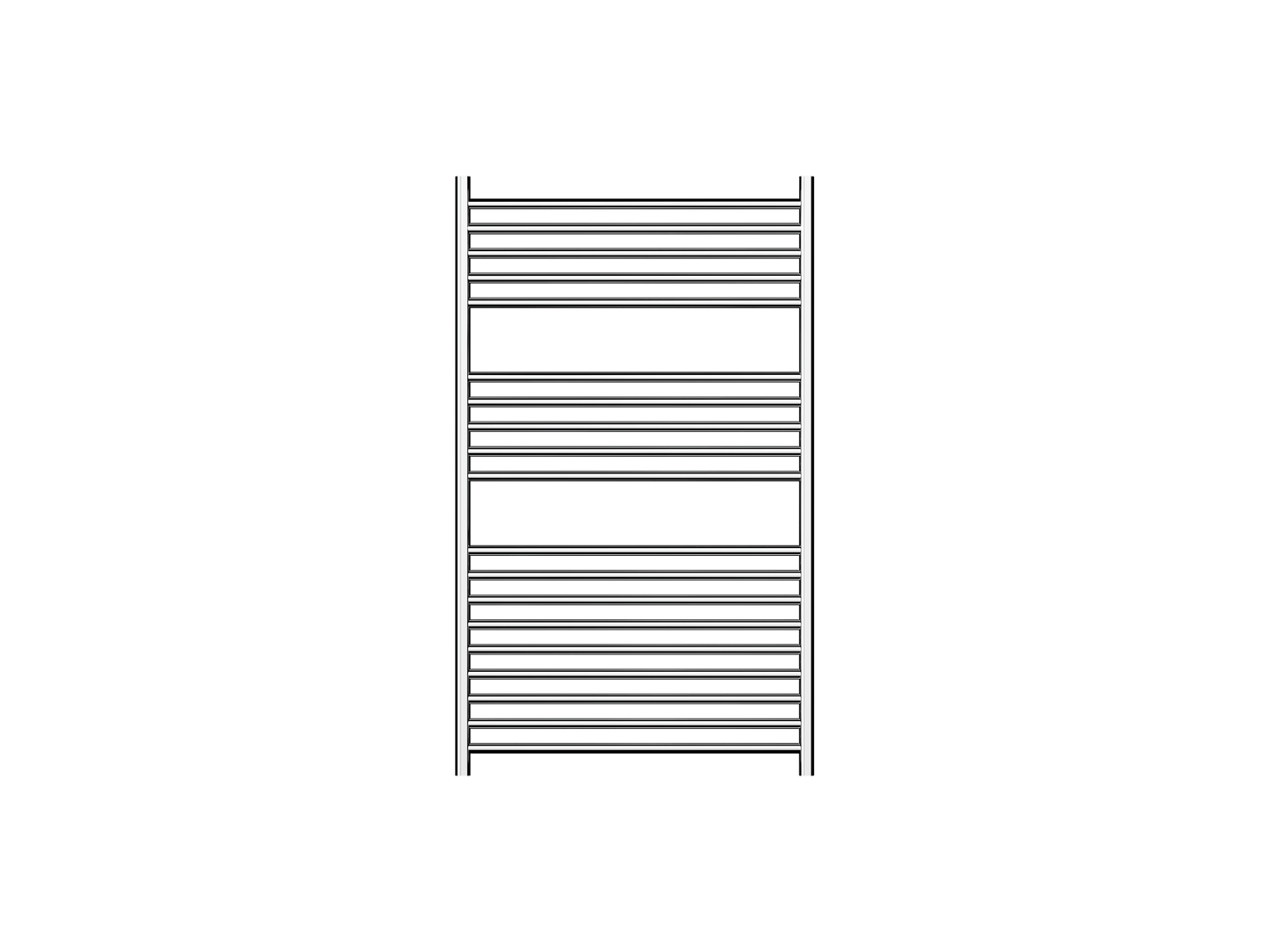 Allegra 19 Bar Wide Heated Towel Rail - Chrome