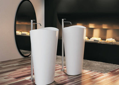 600mm Pietra Bianca - Wave Freestanding Basins